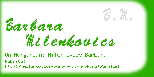 barbara milenkovics business card